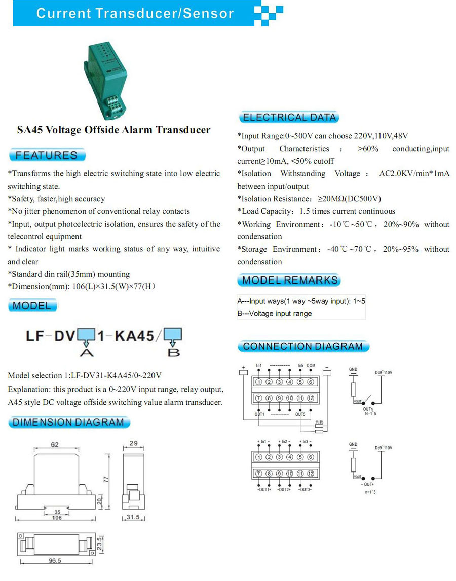 SA45 Voltage Offside Alarm Transducer